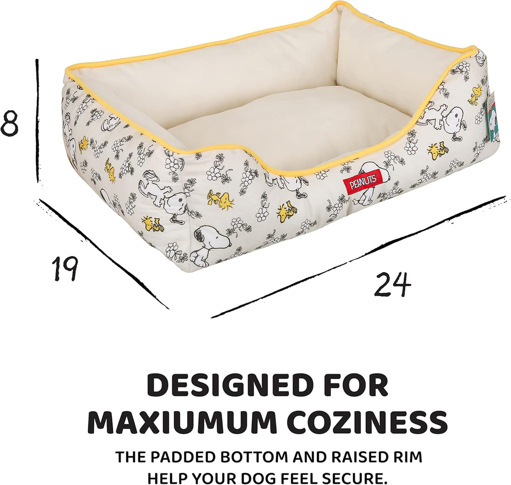 Peanuts Snoopy & Woodstock Cuddler Dog Bed, 24" X 19" X 8"